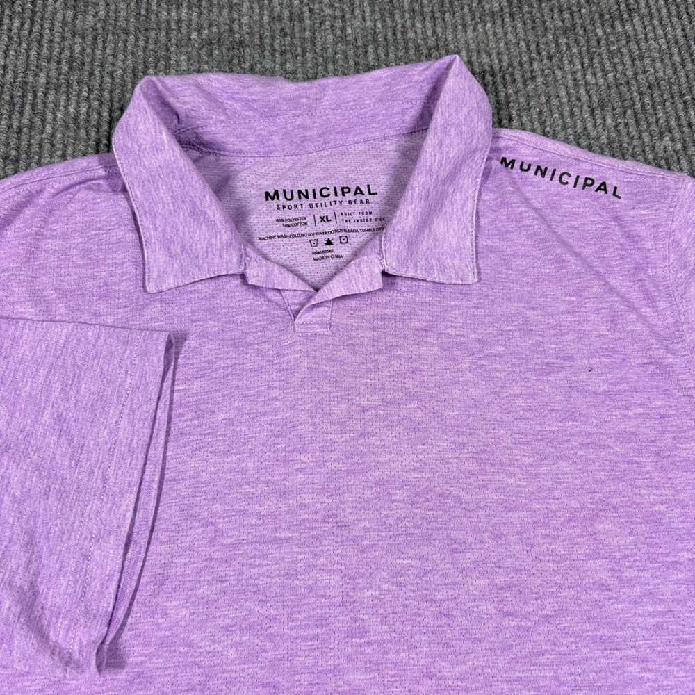 Municipal Sport Utility Gear Shirt Mens XL Purple Heather Short Sleeve Polo